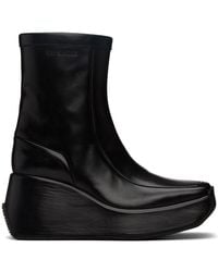 Raf Simons - Black Leather Ankle Boots - Lyst