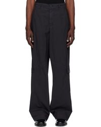 Dries Van Noten - ネイビー ルーズ オーバーダイ カーゴパンツ - Lyst