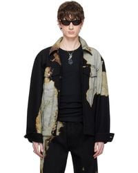McQueen - ブラック＆グレー Abstract プリント デニムジャケット - Lyst