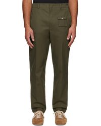 Moncler - Khaki Tailored Gabardine Trousers - Lyst
