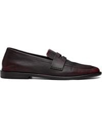 Marsèll - Burgundy Stesa Soft Pebbled Leather Loafers - Lyst