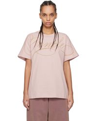 Moncler - ピンク S/S ロゴ Tシャツ - Lyst