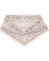 Acne Studios - Taupe Check Silk Scarf - Lyst