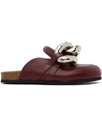 JW Anderson - Burgundy Chain Loafers - Lyst