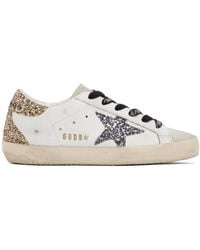 Golden Goose - White & Gold Super-star Classic Sneakers - Lyst