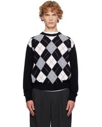 DUNST - Argyle Crew Neck Sweater - Lyst