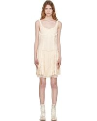 OPEN YY - Off- Flapper Pleats Midi Dress - Lyst