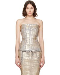 Rick Owens - Megacrust Stretch Denim Lido Bustier - Lyst