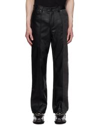 Feng Chen Wang - Paneled Faux-leather Jeans - Lyst