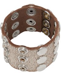 VAQUERA - Bracelet blanc et brun clair en cuir à ferrures à bouton-pression - Lyst