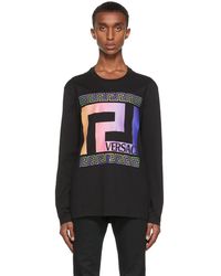 Versace - Neon Greca ロング スリーブ T シャツ - Lyst