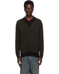 Beams Plus - Khaki Elbow Patch 7G Cardigan - Lyst