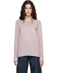 Wales Bonner - Off-burgundy Linen Stripe Jersey Hour T-shirt - Lyst