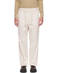 Moncler - Off- Tailored Cotton Trousers - Lyst