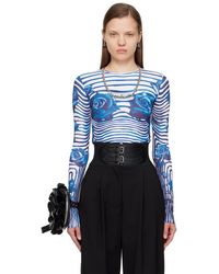 Jean Paul Gaultier - ホワイト&ブルー Flower Body Morphing 長袖tシャツ - Lyst