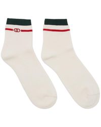 Gucci White Interlocking G Socks