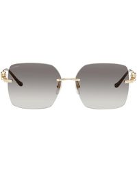 Cartier - Gold 'panthère De ' Sunglasses - Lyst