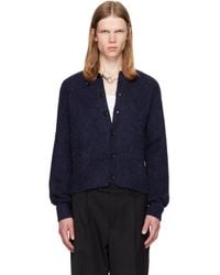 Tonywack - Brushed Wool Crew-Neck Cardigan - Lyst