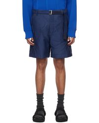 Sacai - Blue Embroidered Shorts - Lyst