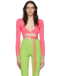 MSGM - Cardigan rose en polyester - Lyst