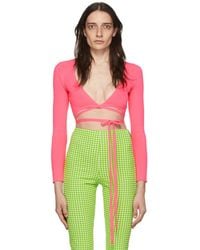 MSGM - Pink Polyester Cardigan - Lyst