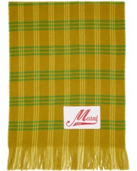 Marni - Khaki Check Scarf - Lyst