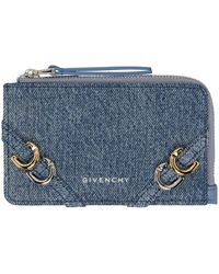 Givenchy - Porte-cartes bleu en denim à glissière et à ferrures voyou - Lyst