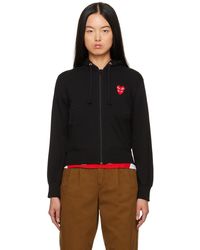 COMME DES GARÇONS PLAY - Comme Des Garçons Play Layered Double Heart Patch Hoodie - Lyst