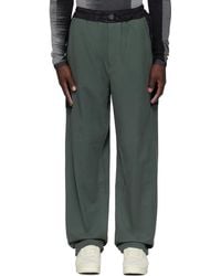 Y-3 - Green & Black Paneled Trousers - Lyst