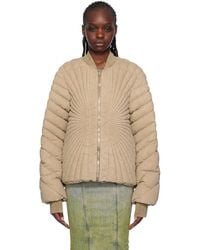 Rick Owens - Moncler + Taupe Radiance Down Jacket - Lyst