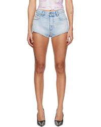 DIESEL - Frayed Hems Denim Shorts - Lyst