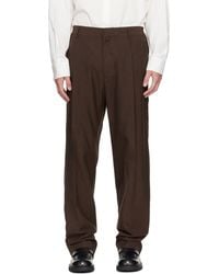 MM6 by Maison Margiela - Pleated Cotton Wool Trousers - Lyst