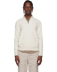 BOSS - Off- Zip-Neck Cotton Knitted Sweater - Lyst