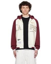 Aape By A Bathing Ape - Off- & Burgundy Main Zip Up Jacket - Lyst