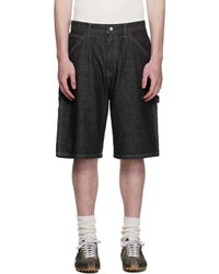 Neighborhood - Short De Peintre Noir En Denim - Lyst