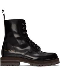 Common Projects - Black Combat Ankle Boots - Lyst