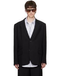Ami Paris - Linen Blend Single-Breasted Straight Blazer - Lyst