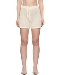 Nanushka - Short Fico Blanc Cassé En Crochet - Lyst