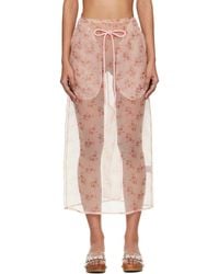 Simone Rocha - Sheer Frayed Column Pencil Midi Skirt - Lyst