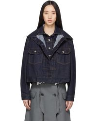 sacai denim fur jacket