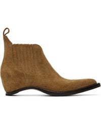 Maison Margiela - Tan Heel-Less Western Chelsea Boots - Lyst