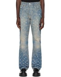 Amiri - Blue Bandana Jacquard Straight Jeans - Lyst