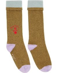 Marni - Khaki Wool Flower Logo Socks - Lyst