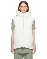 Jil Sander - Veste blanche rembourrée en duvet à capuche - Lyst