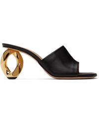 JW Anderson - Black Chain Heel Leather Mules - Lyst