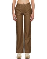 OPEN YY - Straight-Leg Faux-Leather Trousers - Lyst