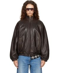 Ssstein - Stand Collar Sheep Leather Jacket - Lyst