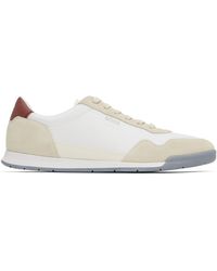 BOSS - Baskets Blanc Et En Canevas Et En Suède À Laçage - Lyst
