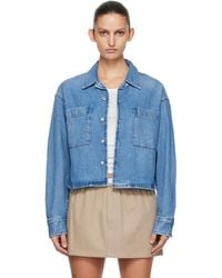 Alexander Wang - Cropped Long Sleeve Denim Shirt - Lyst