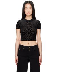 Versace Jeans Couture - Zebra Devoré Crop T-Shirt - Lyst
